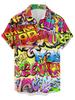 BACK to THE 90s Vintage Pattern 3D Printed Men's Fashion Casual Shirt, Hip-Hop Rock Street Style Men's Hawaiian Shirt