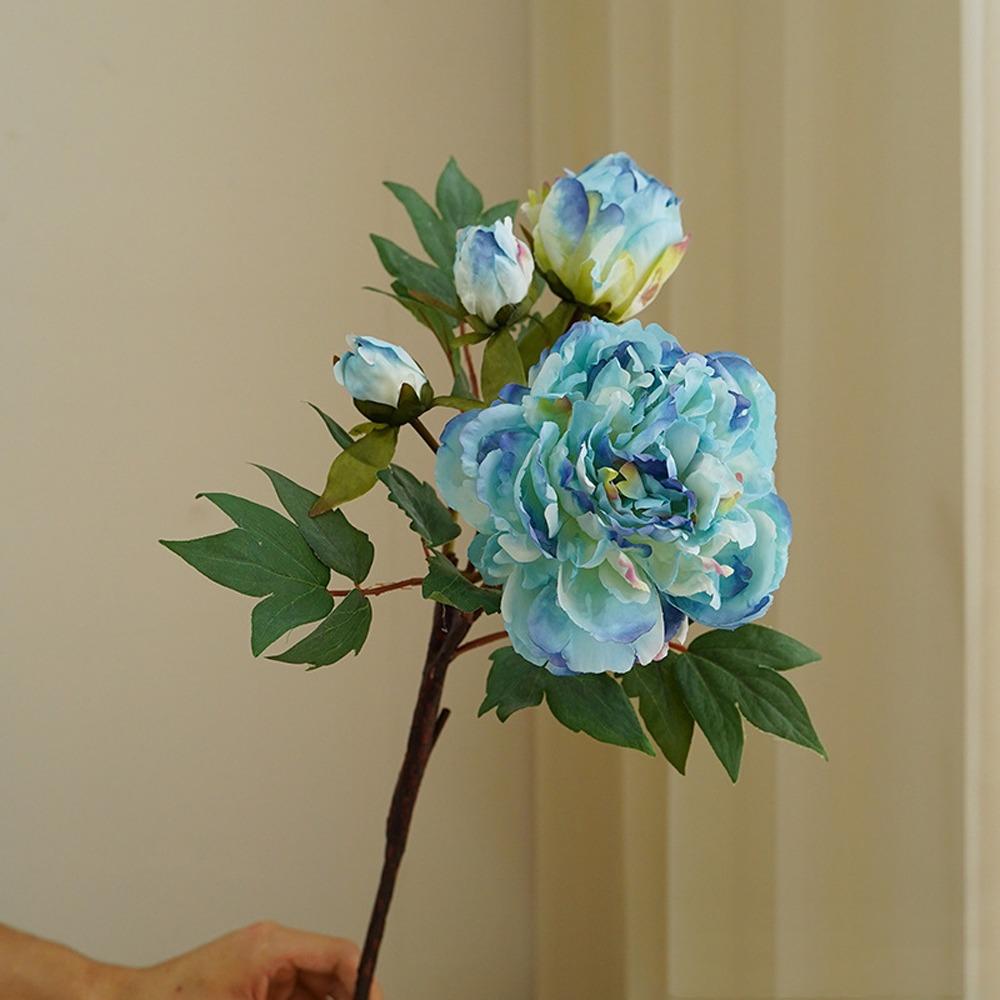 3 Heads Artificial Peony Flowers Bouquet Realistic Simulation Peony Wedding Party Decor