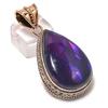 Purple Labradorite Gemstone Copper Jewelry Pendant 2.17"