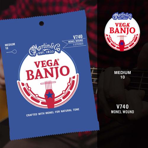 Martin Vega? Banjo Strings Monel V740 Medium (Monel)