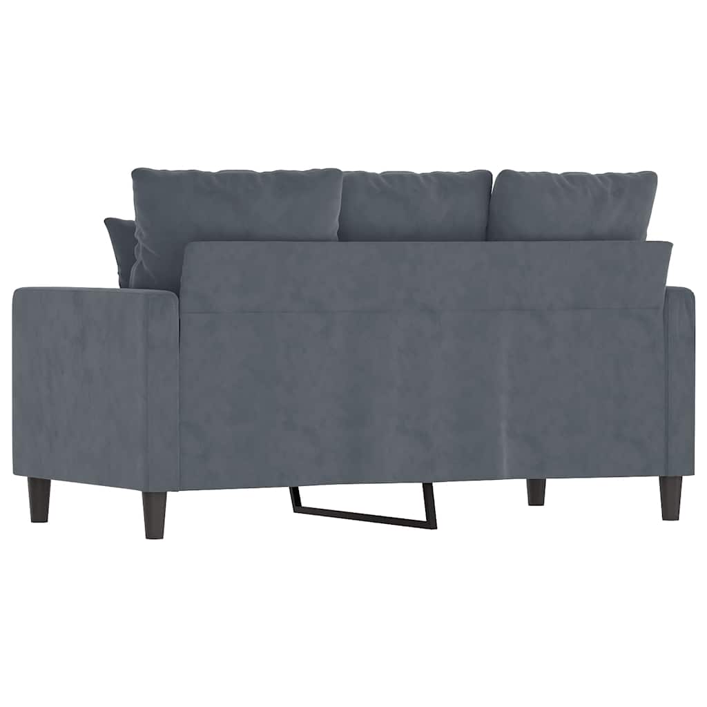 Vidaxl Sofa 2-Osobowa, Ciemnoszary, 120 Cm, Tapicerowana Aksamitem