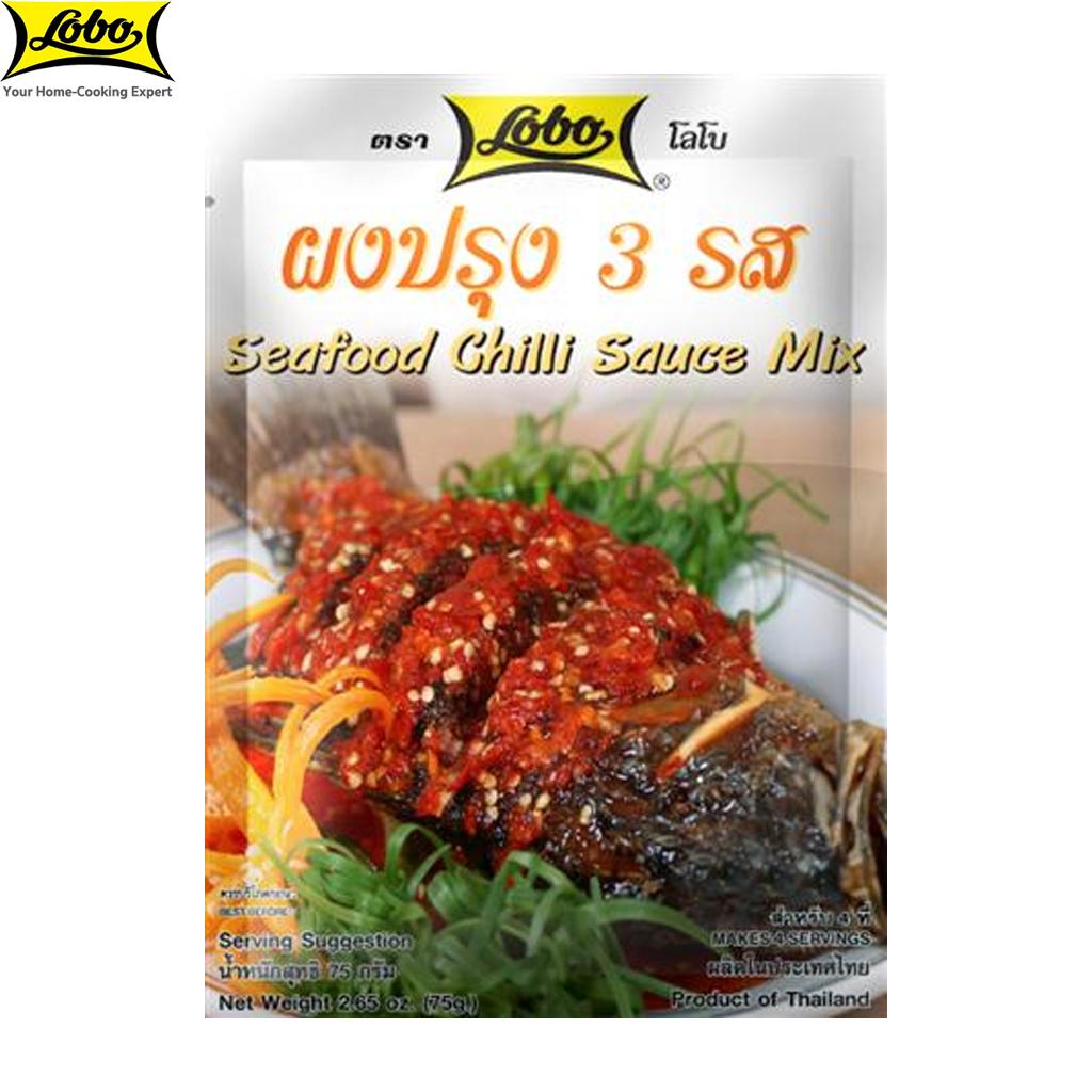 Lobo Seafood Chilli Sauce Mix, No Colourings or Preservatives Added / For 1 Medium-sized Fish / Makes 2-3 Servings, Thai Food, 75 G