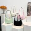 New Fashionable Versatile Pleated Bag Cream Bubble Grid Armpit Bag Fresh Women's Shoulder Bag