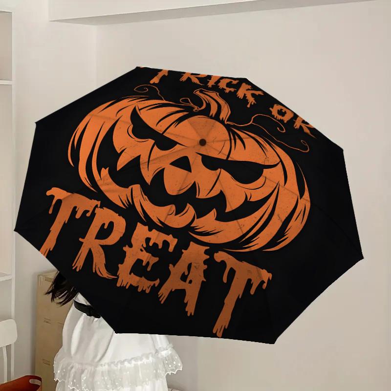 1pc Halloween Trick or Treat Umbrella with Plastic Handle,Suitable for All Seasons Home Travel Outdoor UmbrellaDD1080