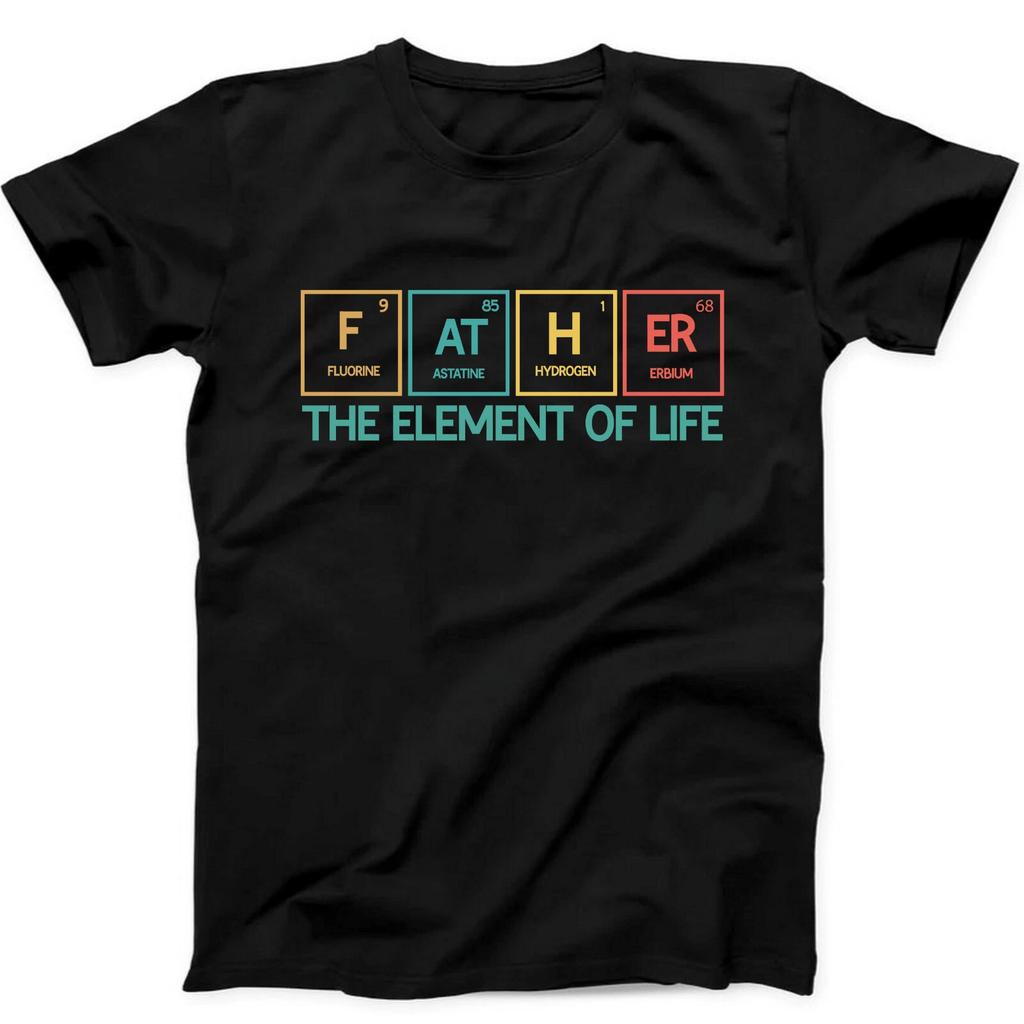 День отца Таблица Менделеева Папа Смешной Подарок Черная Футболка T Shirt 429