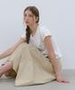 Cluny Wide Tie Flare Long Skirt - Beige