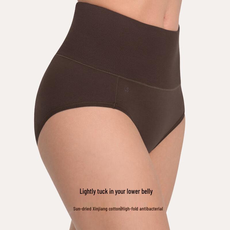 Ubras Women's High-Waist Cotton Briefs 2-Pack with Tummy Control & 7A Antibacterial Crotch