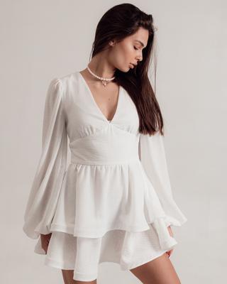 Платье летнее Bocharova 64100 S белое лен
