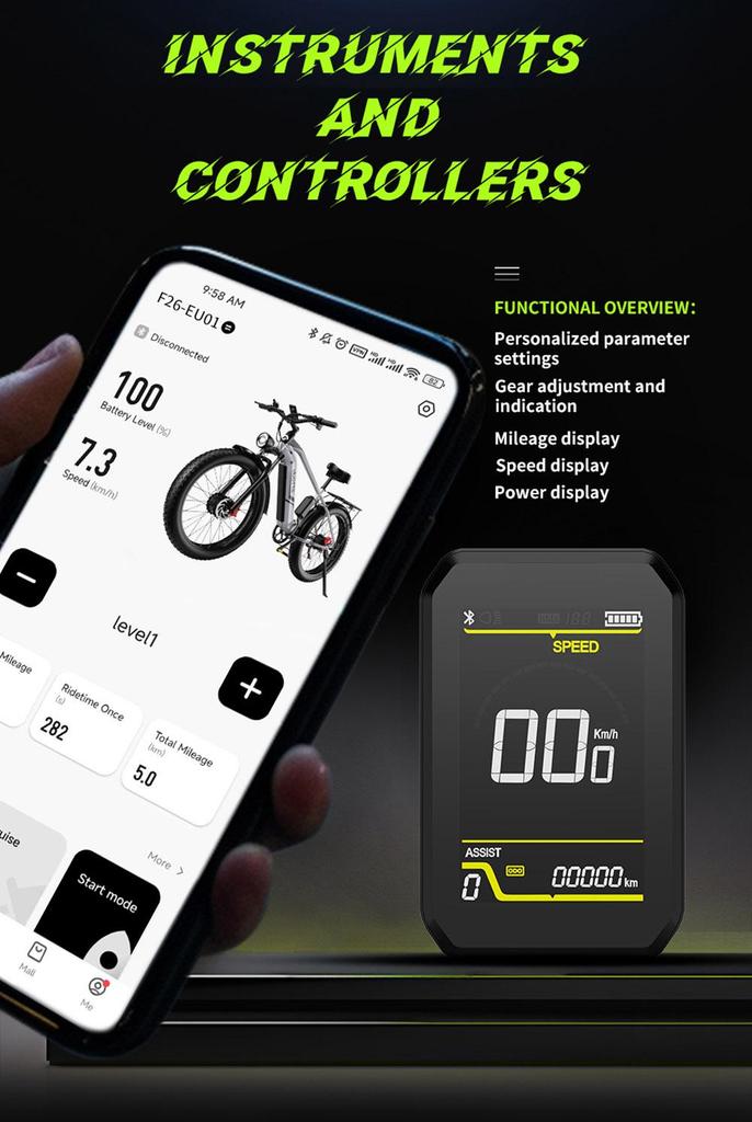 DUOTTS F26 Electric Bike 750W*2 Dual Motors LG 17.5Ah Battery 26*4.0 Fat Tire 55km/h Max Speed 55 Degree Climbing-Silve