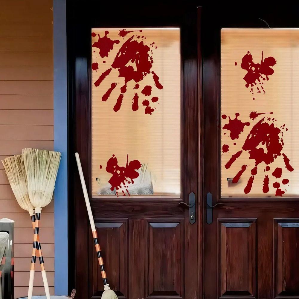 Reusable Halloween Window Stickers Scary Realistic Electrostatic Window Decals Home Decoration