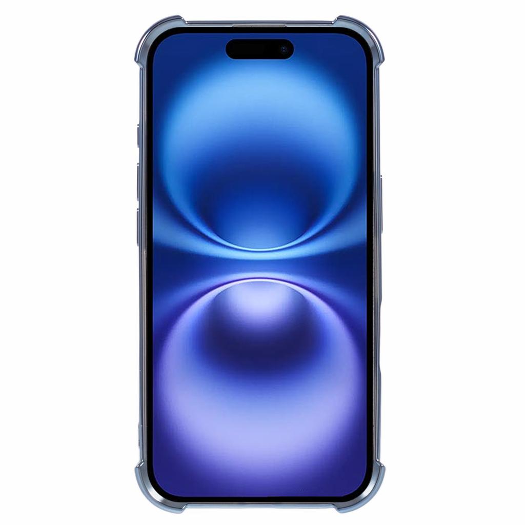 For iPhone 16 Case Glitter TPU Phone Cover Reinforced Corners - Blue