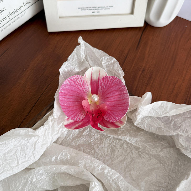 Pearl Flower Hair Clip Cute Cloth Butterfly Orchid Orchid Flower Hairpin Duckbill Clip Korean Style Girl Hair Clip