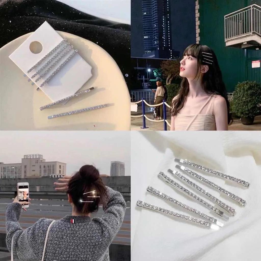 Ким Дженни Стразовая заколка для волос: Блестящая заколка-невидимка с бриллиантами для девочек, сказочный стиль