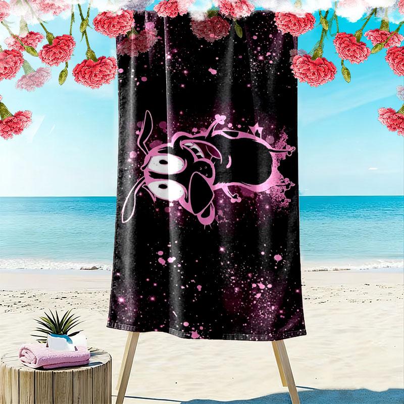 Courage the Cowardly Dog Print Beach Towel, Large Soft Quick Dry Towel for Beach Camping Swimming