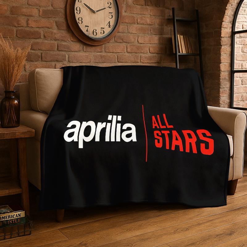 Racing Car A-Aprilia Logo Moto Flannel Blanket Soft Warm Throw Blanket for Bedroom Living Room Bed Travel Camping Picnic Gift