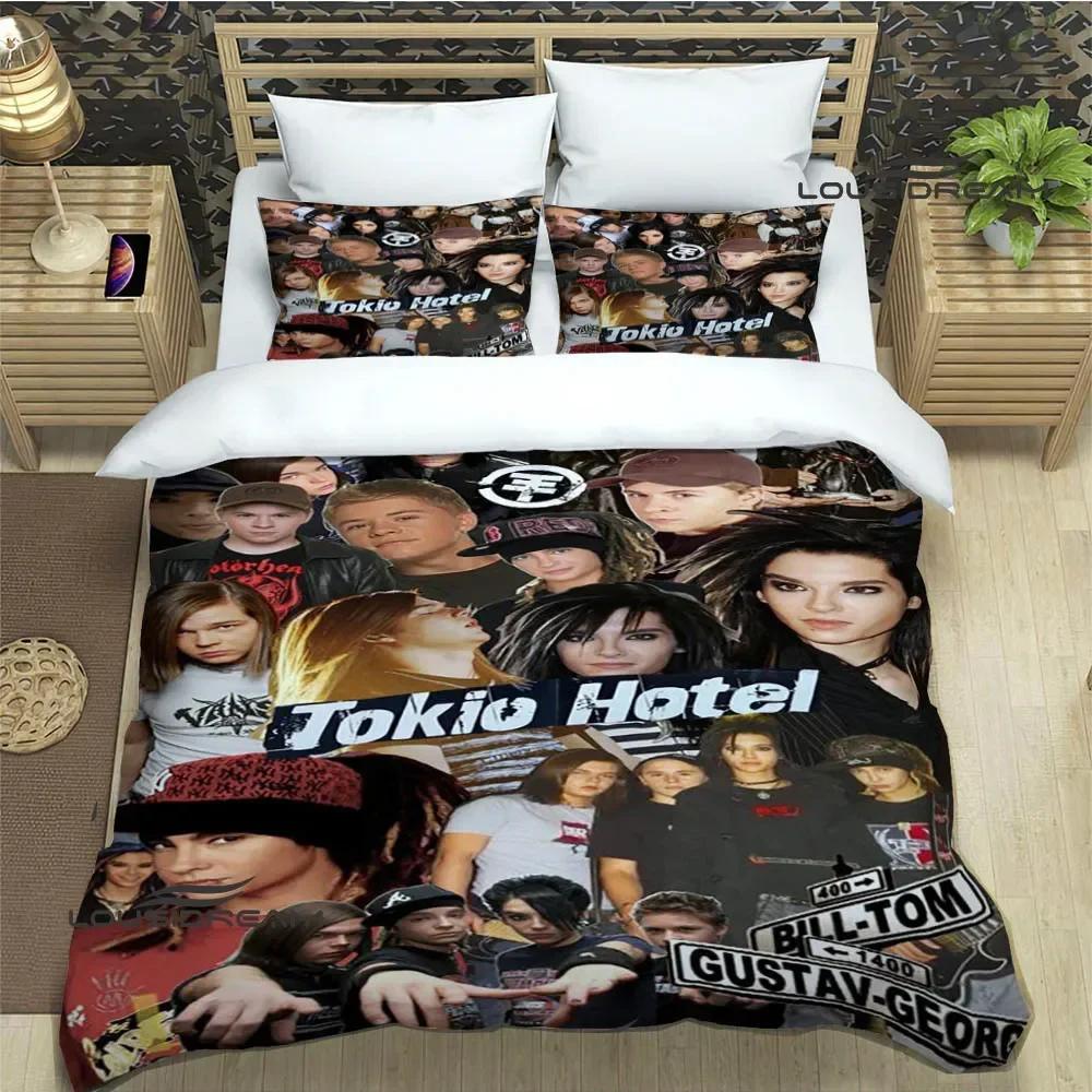 Постельные комплекты с принтом группы Tokio Hotel изысканный набор постельных принадлежностей пододеяльник комплект одеяла постельное белье роскошный подарок на день рождения