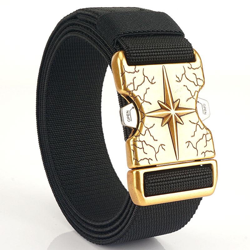 Новый мужской ремень для поездок на работу с автоматической пряжкой из нейлона, универсальный двухслойный толстый ремень для отдыха на природе