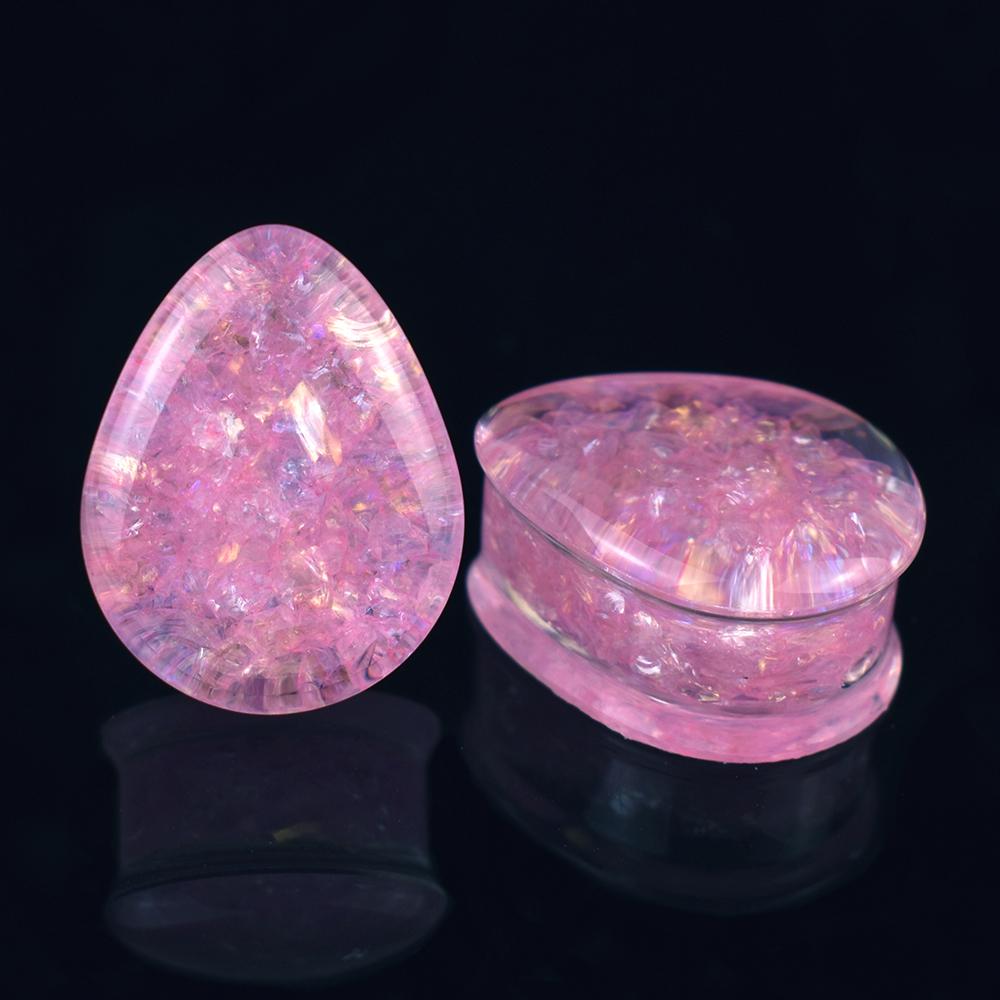 2 шт. 8-50 мм Многоцветные Блестящие Пайетки Капля Туннели Плаги Расширители Тоннели для Ушей Растяжки Пирсинг Украшения для Тела для Женщин Мужчин