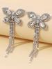 Серьги-бабочки с кисточками из сверкающего циркония и стразами, высококачественные универсальные длинные серьги, женские серьги