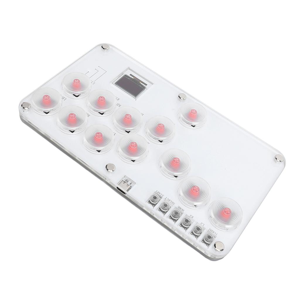 Игровой контроллер без рычага, акриловый, 12 клавиш, самодельный боевой контроллер без рычага с пользовательским RGB и Turb