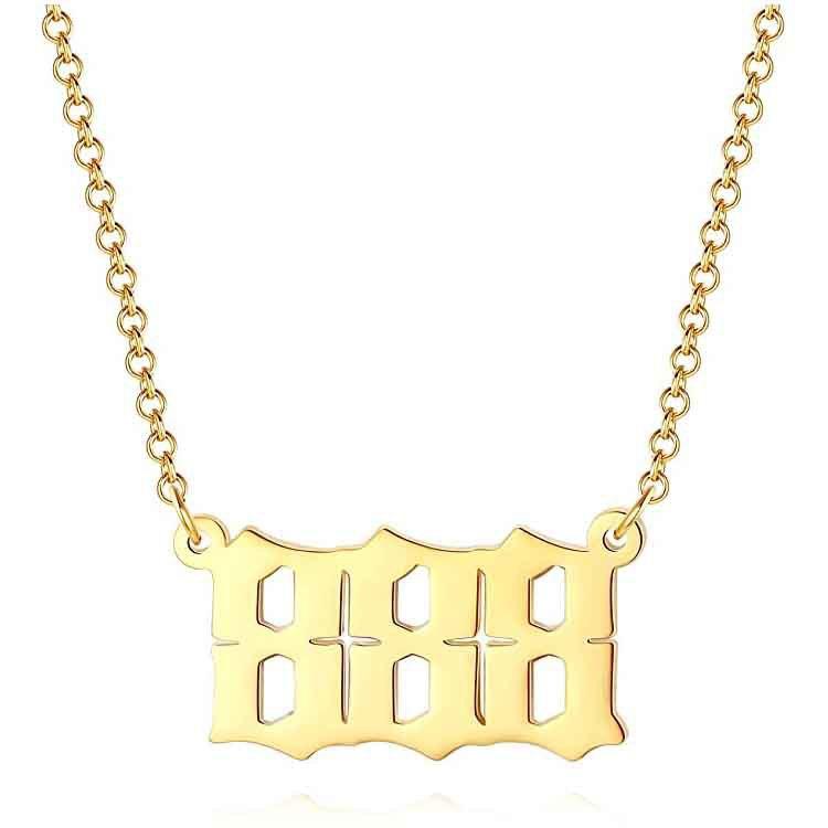 Ожерелья из нержавеющей стали с номерами ангелов, счастливыми числами 111 222 333 444 555 777 888 999 666 000, женское ожерелье с подвеской