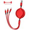 Yuhe Retractable Silicone Fast Charging Cable: One-to-Three for Apple & Huawei with Custom Logo