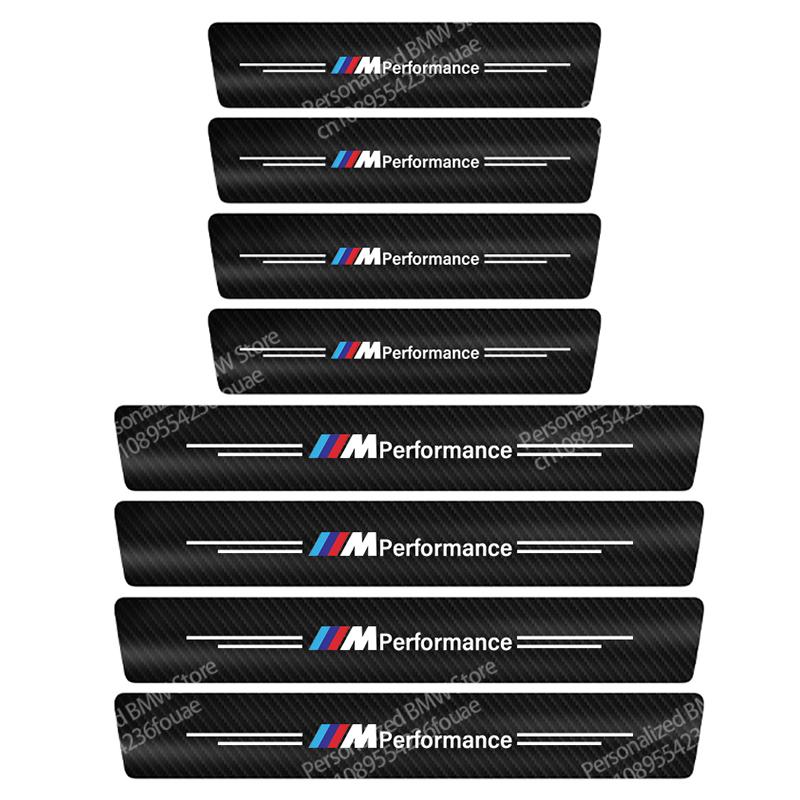 LKCW9 4/8Pcs Car Door Sill Scratch Resistent Sticker Threshold Pad For BMW M Performance 2 1 3 4 5 Series X1 X2 X3 X4 M2 M3 M4 M5 M6