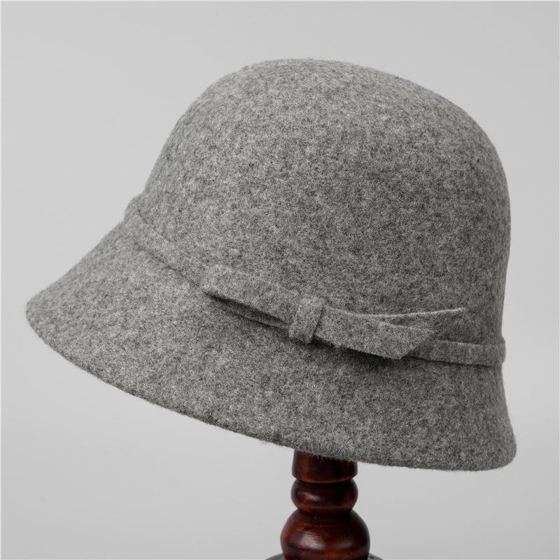 Женская шерстяная шляпа-ведро, ретро, осенне-зимняя, теплая шляпа-панама, тысяча золотых шляп