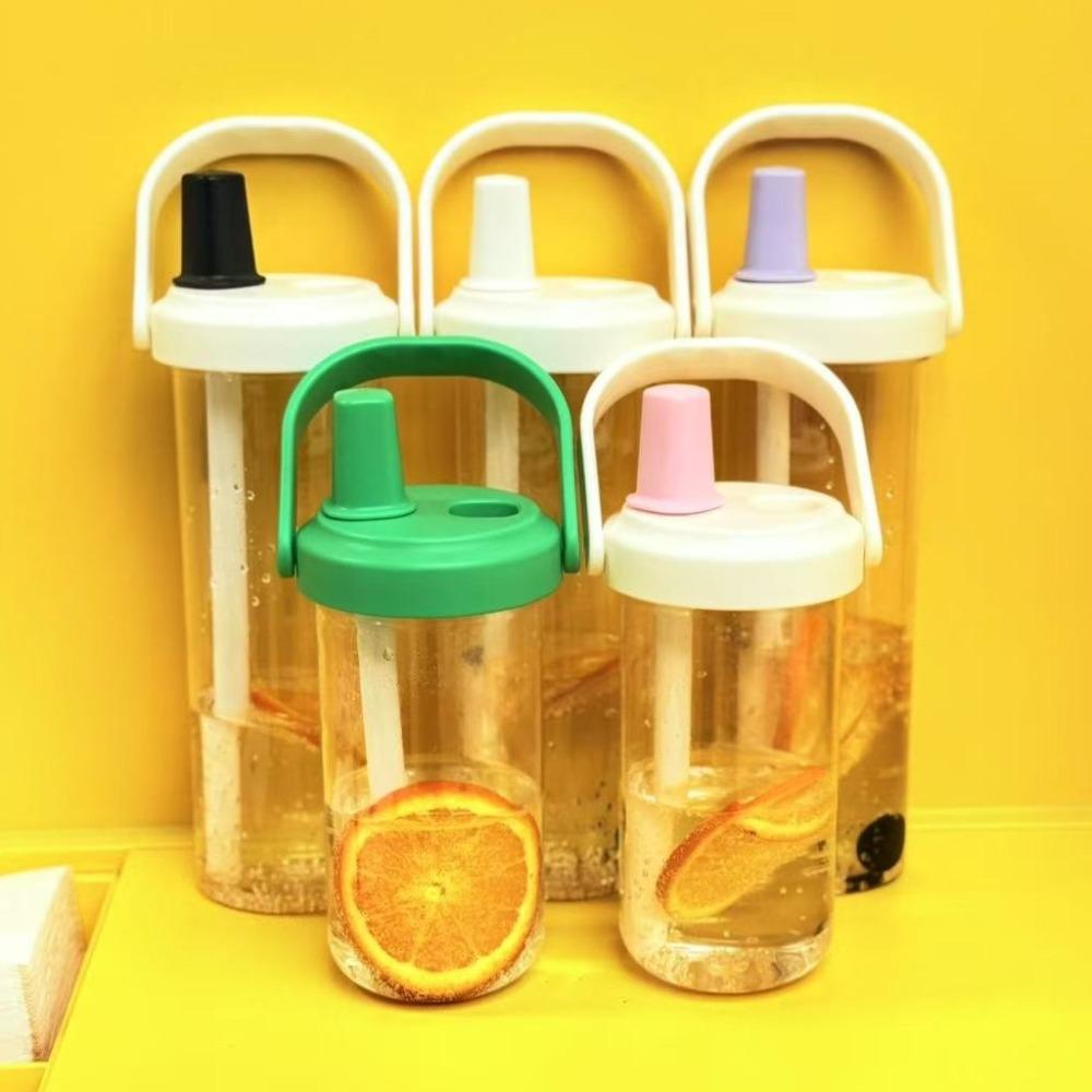 Plastic Pearl Milk Tea Straw Cup Straigh Drinking Drink Cup Portable Water Cup Student