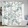 Green Leaves Shower Curtain Bathroom Decor Waterproof Fabric Flower Pattern Bath Rug Set Elegant Design Home Textile Towel Hangi