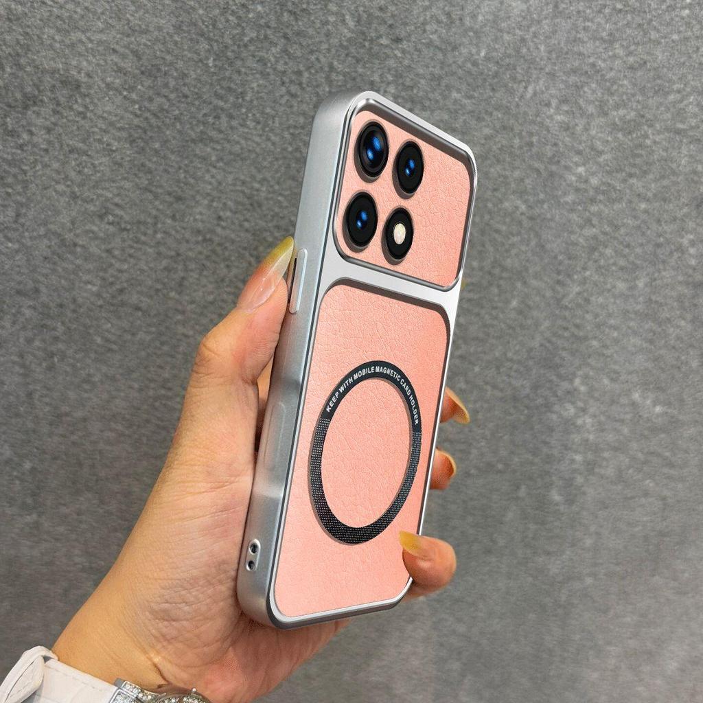 Улучшенный защитный чехол с большим объективом для Xiaomi POCO F8 Pro, F6 Pro. Роскошный кожаный чехол с магнитным кольцом