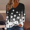 Women's Long Sleeved T-shirt Fashion Dot 3D Printed V-neck Long Sleeve Tops Autumn Casual Festive Tops For Women Clothing