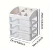 Large White Desktop Organizer Cosmetic Storage Box With Transparent Drawers For Dressing Table, Jewelry, Stationery Storage