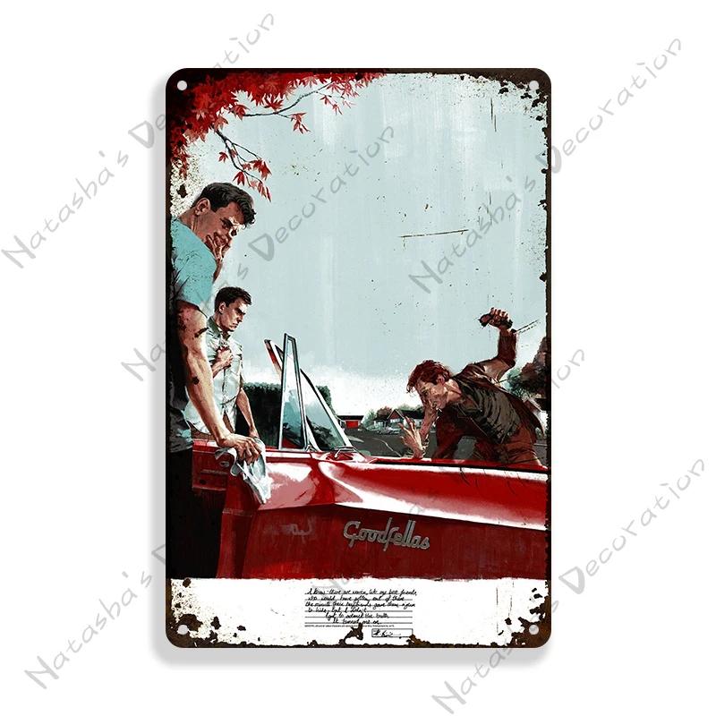 1990 Американский фильм Славные парни Винтажный постер Металлическая жестяная табличка Ржавые металлические таблички Домашний бар Металлическая плакетка Гараж Индустриальный декор