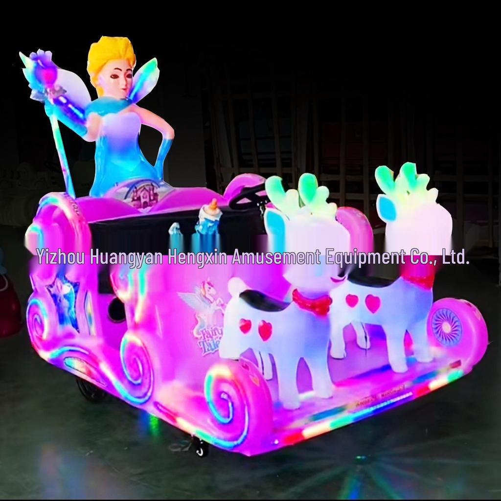 Children's & Adults' Luminous Electric Scooter with Seat - Outdoor Double Bumper Amusement Vehicle