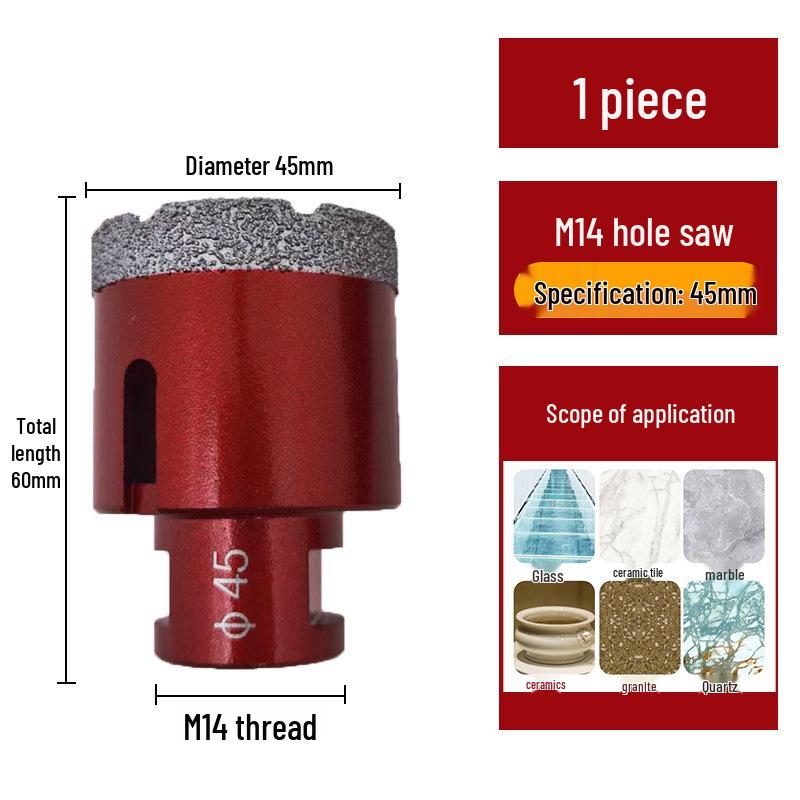 M14 Алмазная коронка паяная для плитки, мрамора, камня, стекла - Насадка для угловой шлифмашины для расширения отверстий