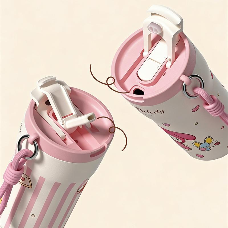 X&W 430 мл для Sanrio Термокружка из нержавеющей стали Мультяшная кружка с трубочкой Hello Kitty для кофе и молока Сохраняет тепло и холод Посуда