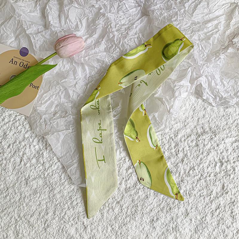 New Luxury Brand Model Small Silk Scarf for Women Hair Band Bag Handle Handbag Ribbon Scarf Neck Scarves Neckerchief