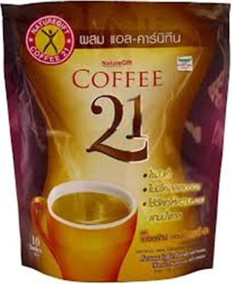 NatureGift Coffee 21 Plus L-Carnitine для похудения, снижения веса, с низким содержанием жира, 10 пакетиков