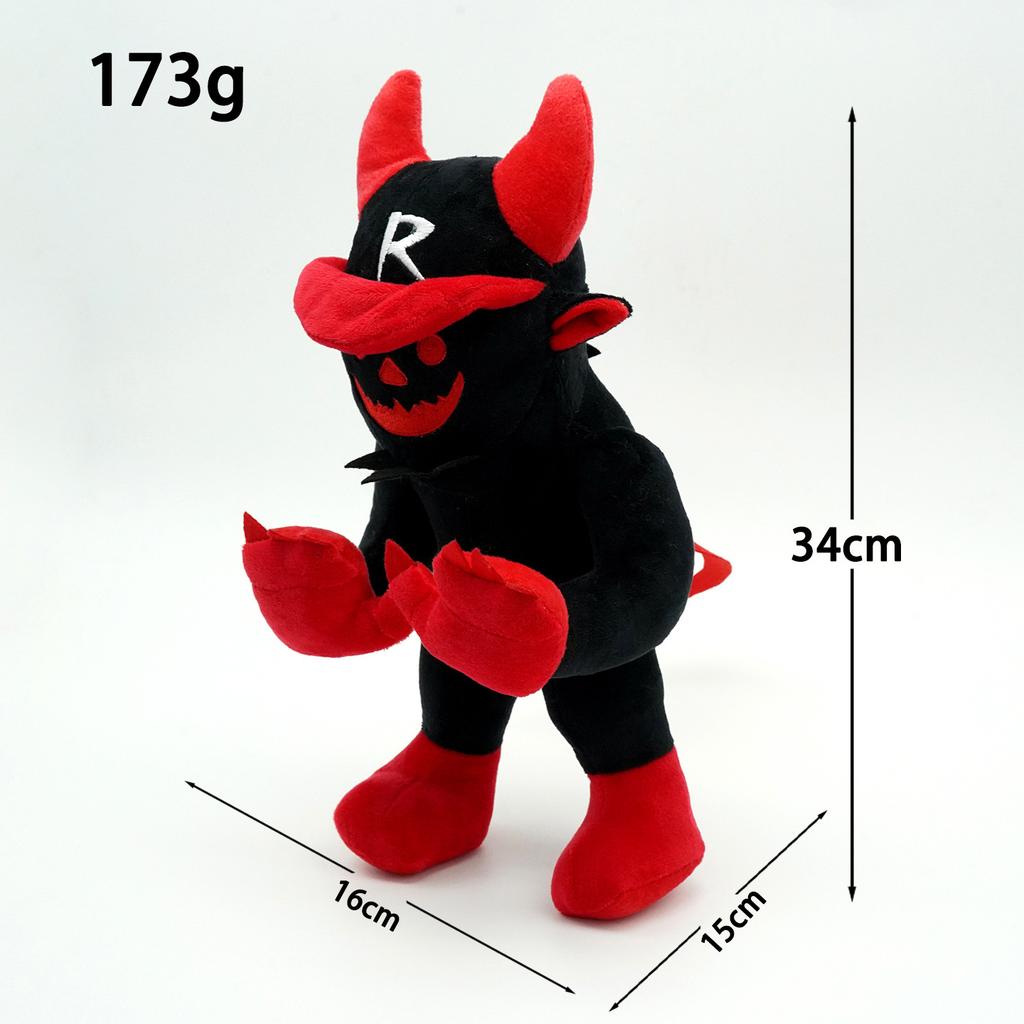 Плюшевая игрушка Roblox Forsaken Guest 666 Черная с красными рогами Мягкая набивная Игровой персонаж Кукла Коллекционная Подарок для детей Фанатов Roblox