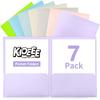 Heavy Duty Plastic Folders with 2 Pockets (7 Pack),Fit Letter Size Paper, Assorted Colors for School,Office and Home