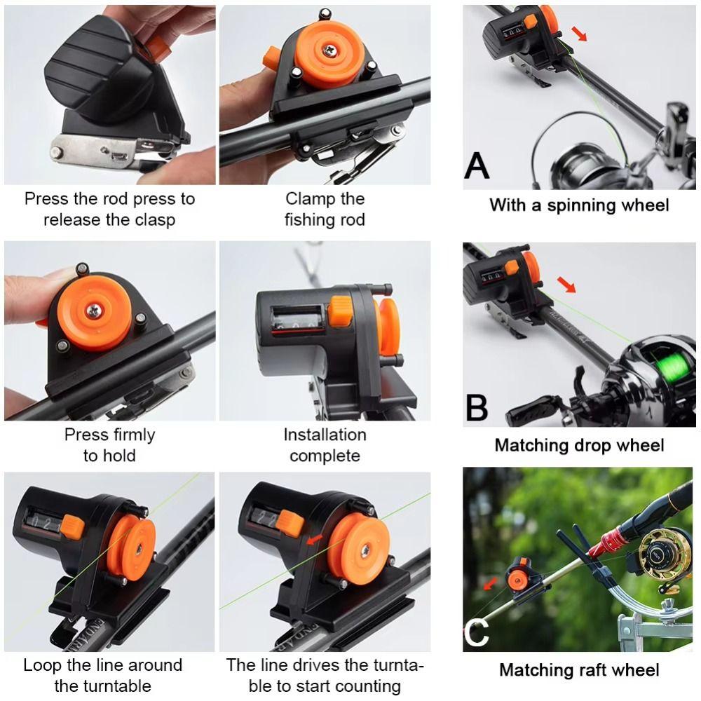 0-999M Fishing Line Finder Counter 6cm Fishing Tackle Length Gauge Counter  Fishing Equipment