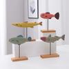 Colorful Wooden Fish Statue Nordic Style Fish Sculpture Ornaments Creative Living Room Bedroom Dining Room Home Decoration Gifts