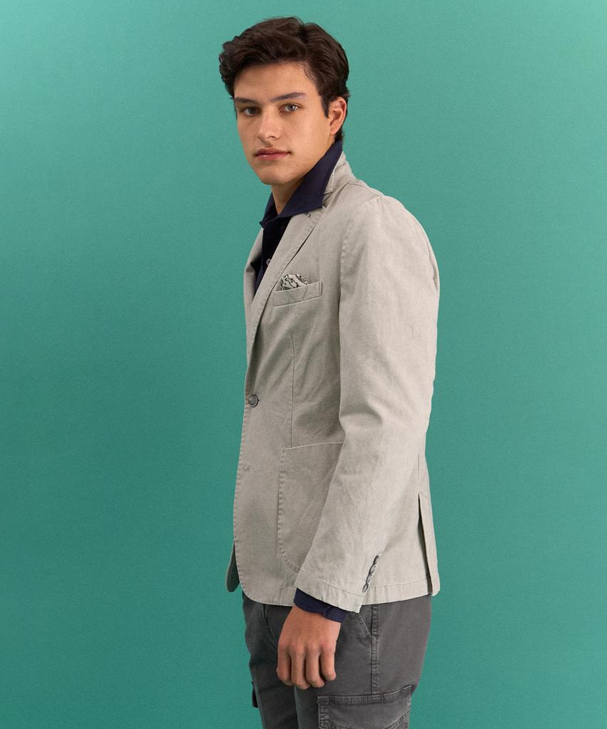 Panicale Grey Stone Washed Cotton Jacket