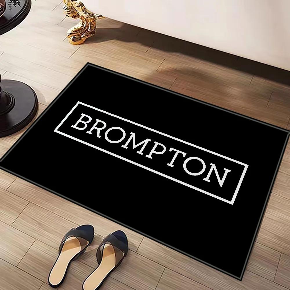 VIKAMA Black Gold Brompton Folding Bike Doormat Non-Slip Wear-Resistant Home Entrance Decorative Foot Mat Home Decor