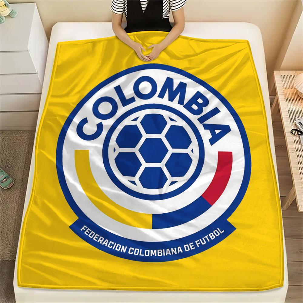Colombia football Printed Flannel Blanket, soft throw for bedroom sofa, washable,soccer fan merchandise, great gift.