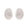 Gehena by Estele Non Precious Metal Silver Rhodium Tone Smooth Pebble Stud Earrings For Girls