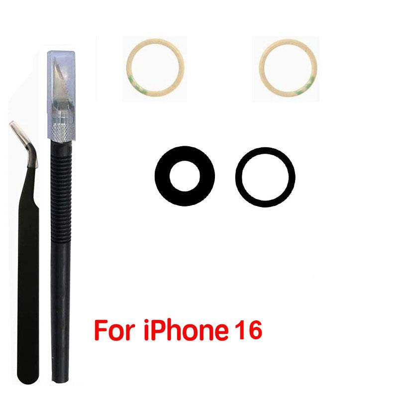 1 Комплект Стекло Линзы Задней Камеры Для iPhone 16 16Plus 16Pro Max Запчасти Для Ремонта Задней Камеры С Клейкой Лентой 3m И Наборами Инструментов