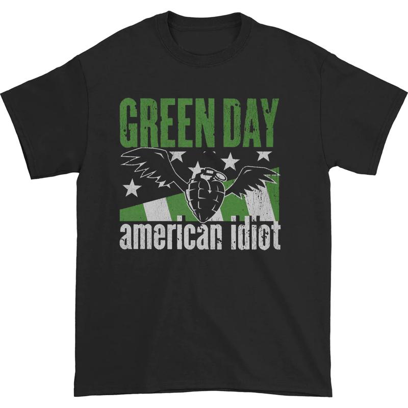 Футболка Green Day Классическая футболка рок-музыкальной группы Оверсайз с коротким рукавом Панк Уличный стиль Топы для мужчин и женщин