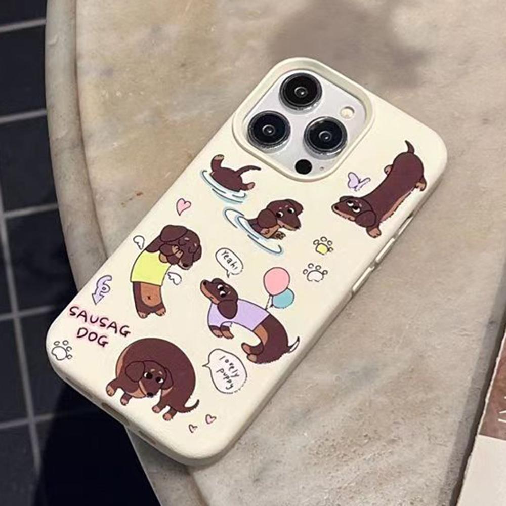 Чехол для телефона iPhone 16 15 14 13 12 11 Pro Max iPhone 11 13 16 15 14 12 Очаровательный милый чехол с изображением щенка, противоударный силикон